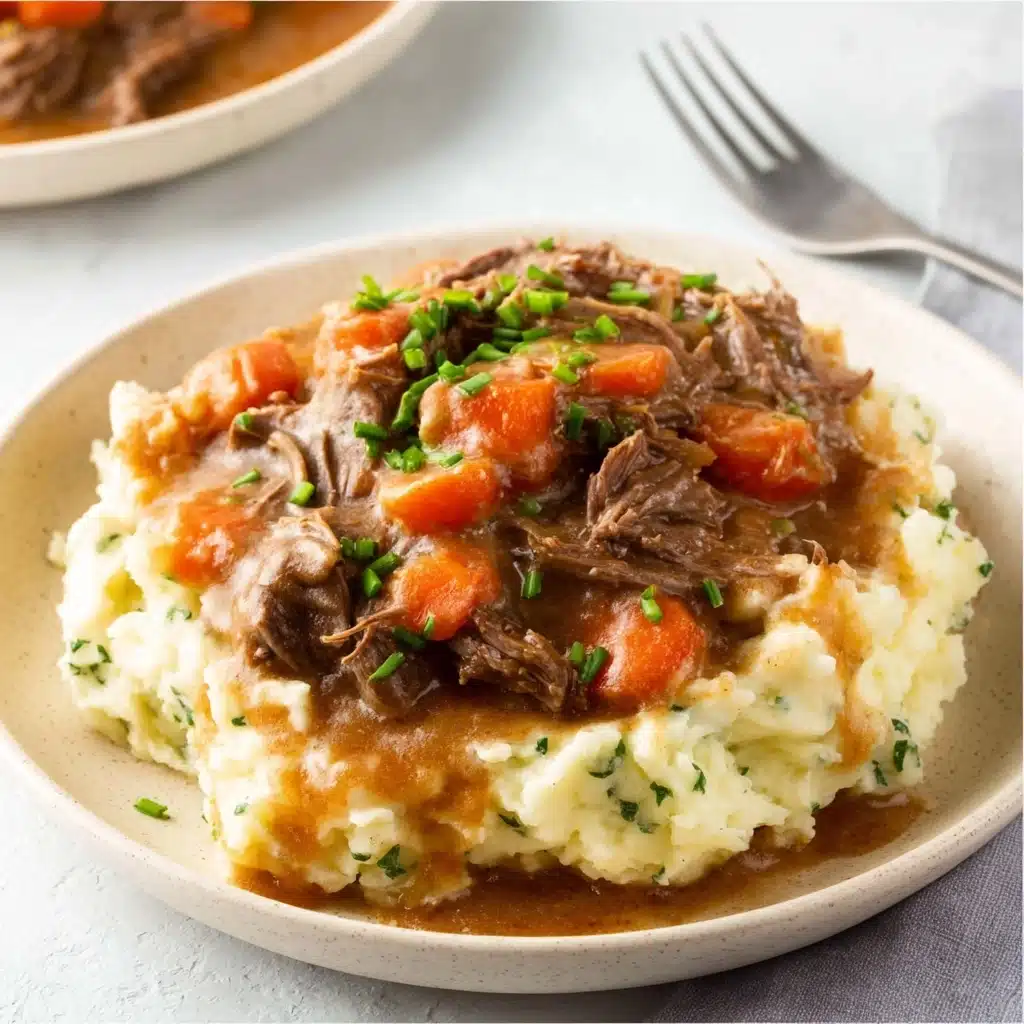 Fall Apple Cider Stew over Mashed Potatoes Recipe - Recipe Image