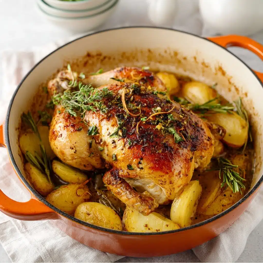 Dutch oven Roast Chicken and Vegetables Recipe - Recipe Image