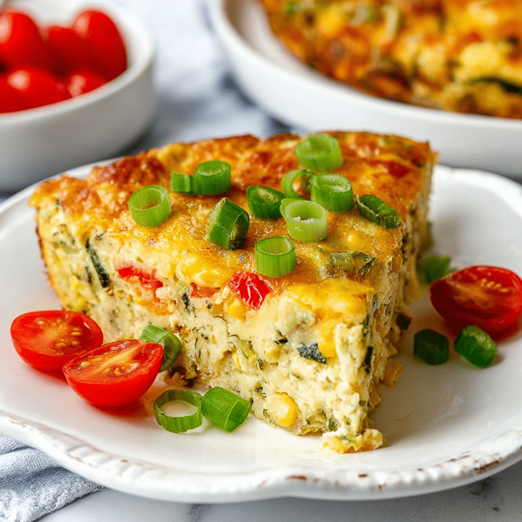 Summer Garden Crustless Zucchini Pie Recipe - Recipe Image