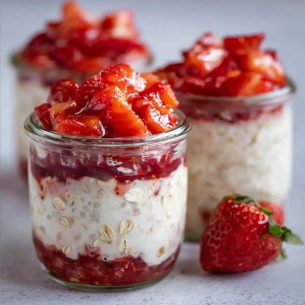 Strawberry Cheesecake Overnight Oats Recipe - Recipe Image