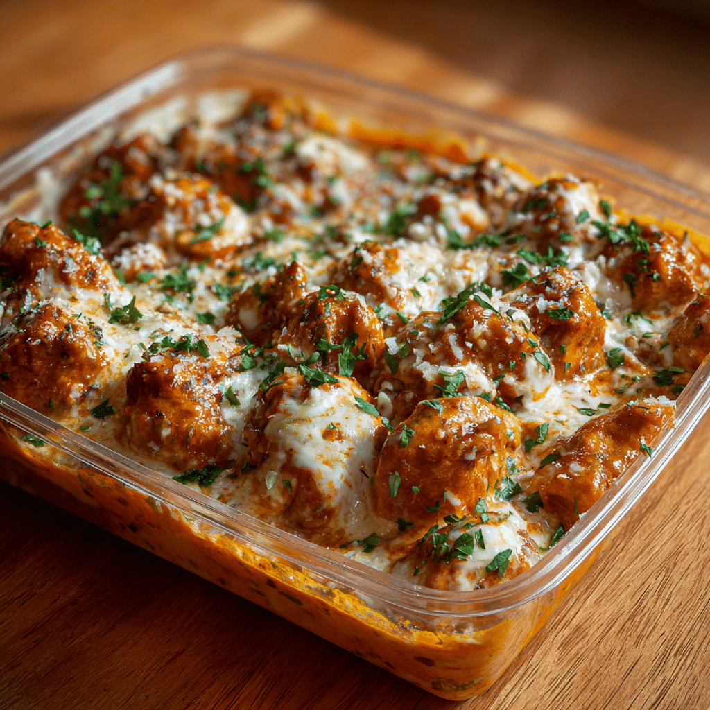 High-Protein Creamy Garlic Cheesy Chicken & Potatoes Recipe - Recipe Image