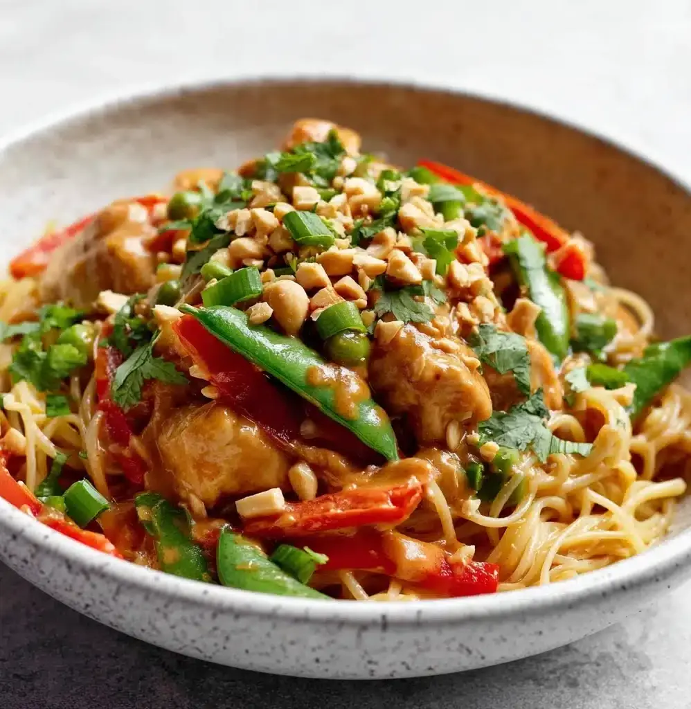 Healthy Slow Cooker Thai Peanut Chicken Recipe