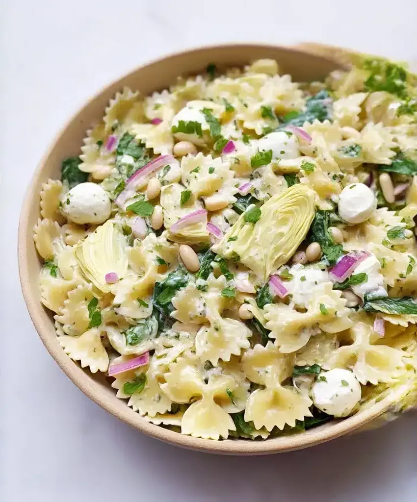 Pasta Salad with Artichokes and Spinach Recipe