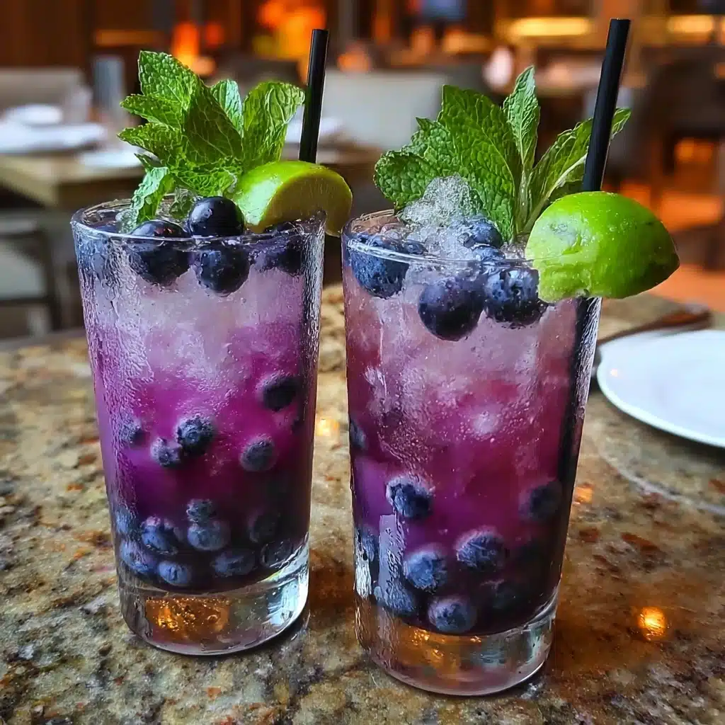Blueberry Basil Lemon Lavender Mocktail Recipe - Recipe Image