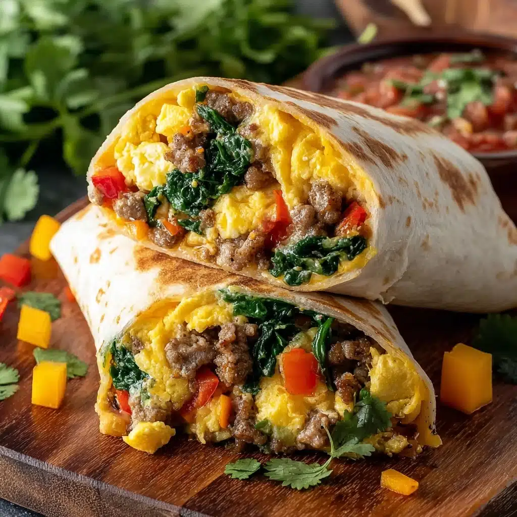 Macro-Friendly, High Protein Sheet Pan Breakfast Burritos Recipe - Recipe Image