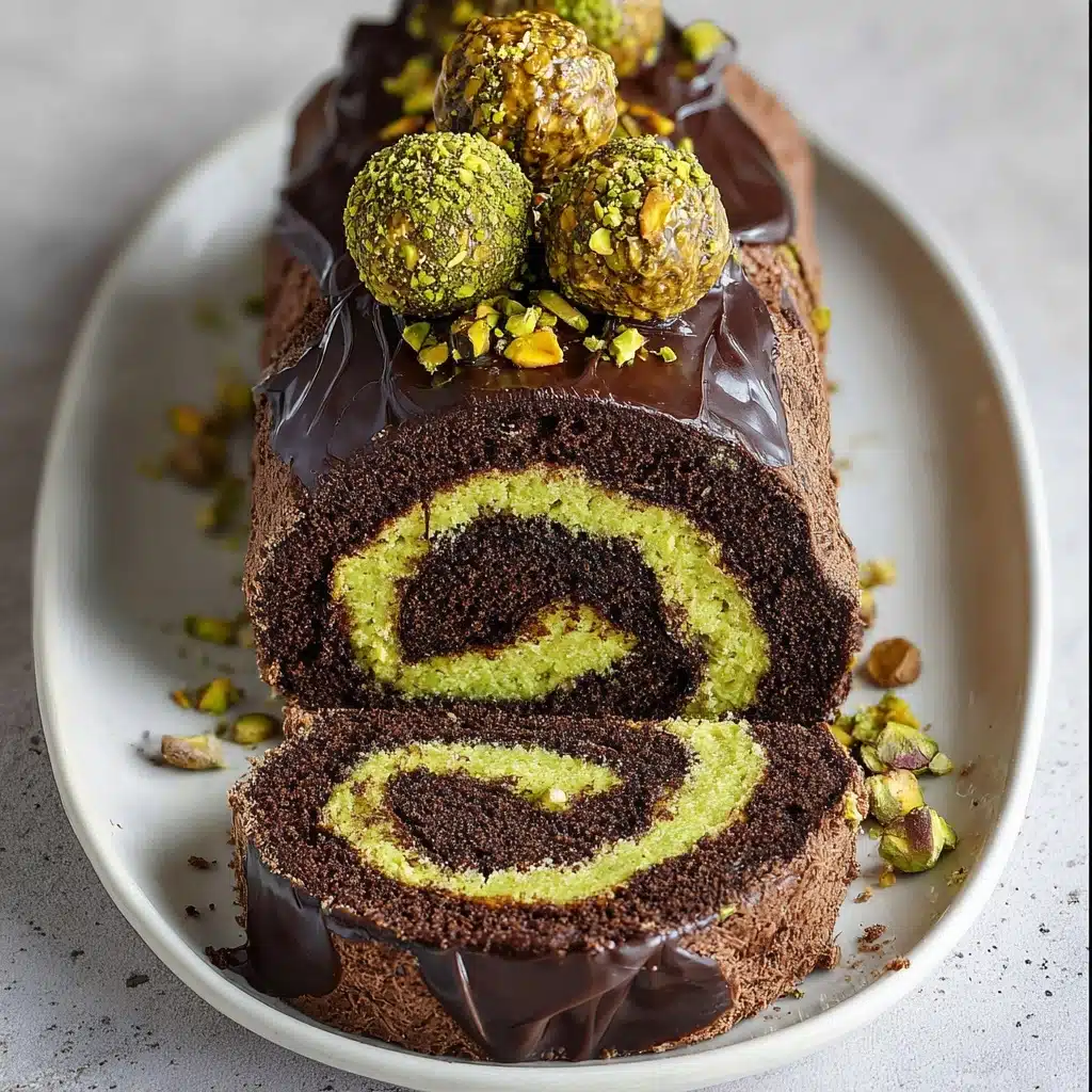 Dubai Chocolate Roll Cake Recipe - Recipe Image