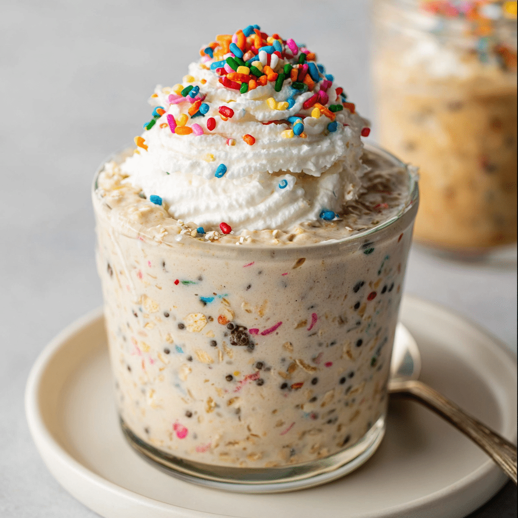 Birthday Cake Overnight Oats Recipe - Recipe Image