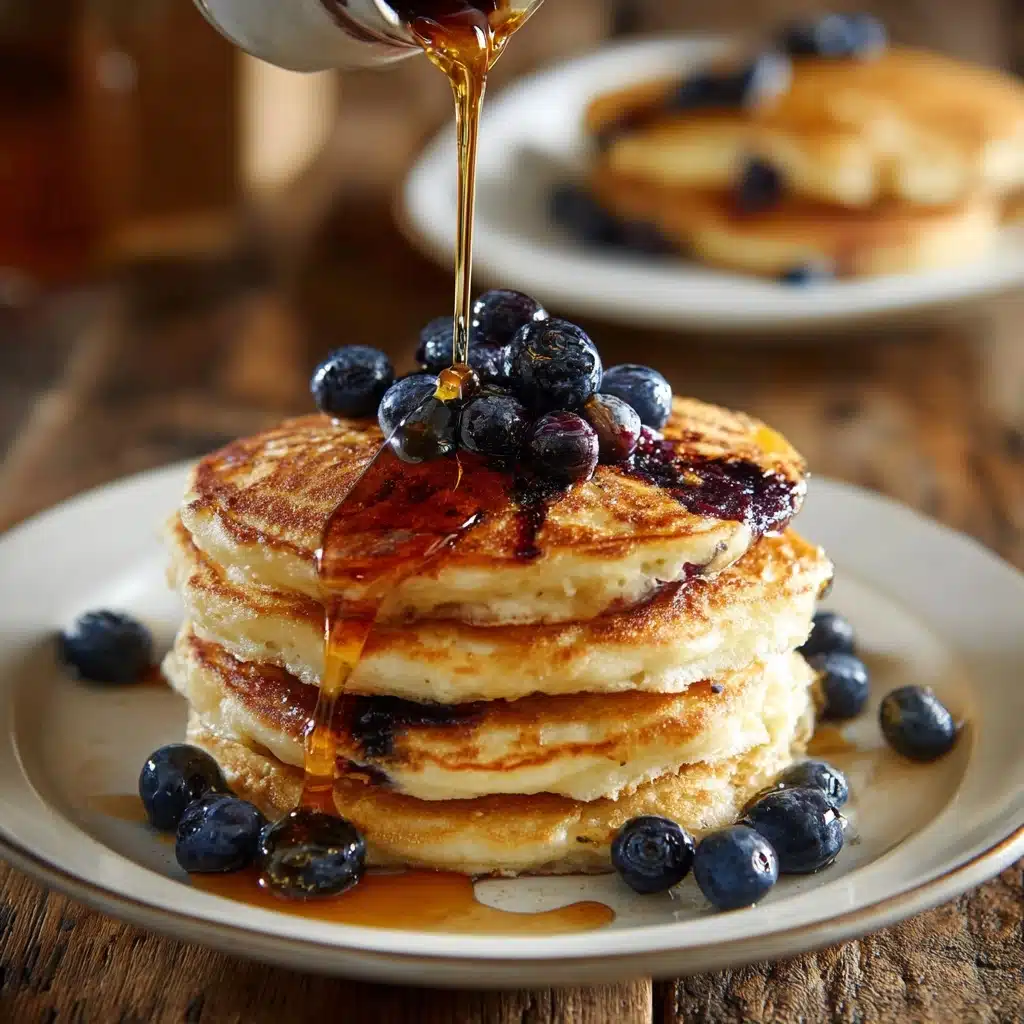 Super Fluffy Greek Yogurt and Blueberry Pancakes Recipe - Recipe Image