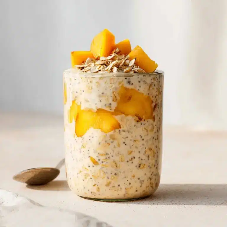 Peaches and Cream Overnight Oats Recipe