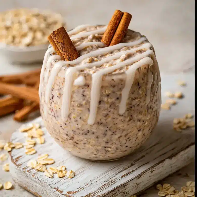 Cinnamon Roll Overnight Oats Recipe