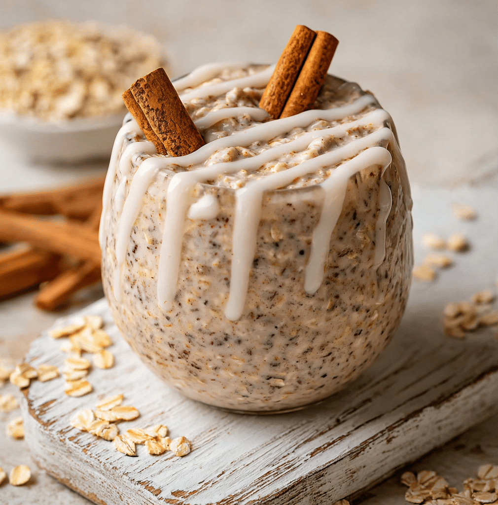 Cinnamon Roll Overnight Oats Recipe