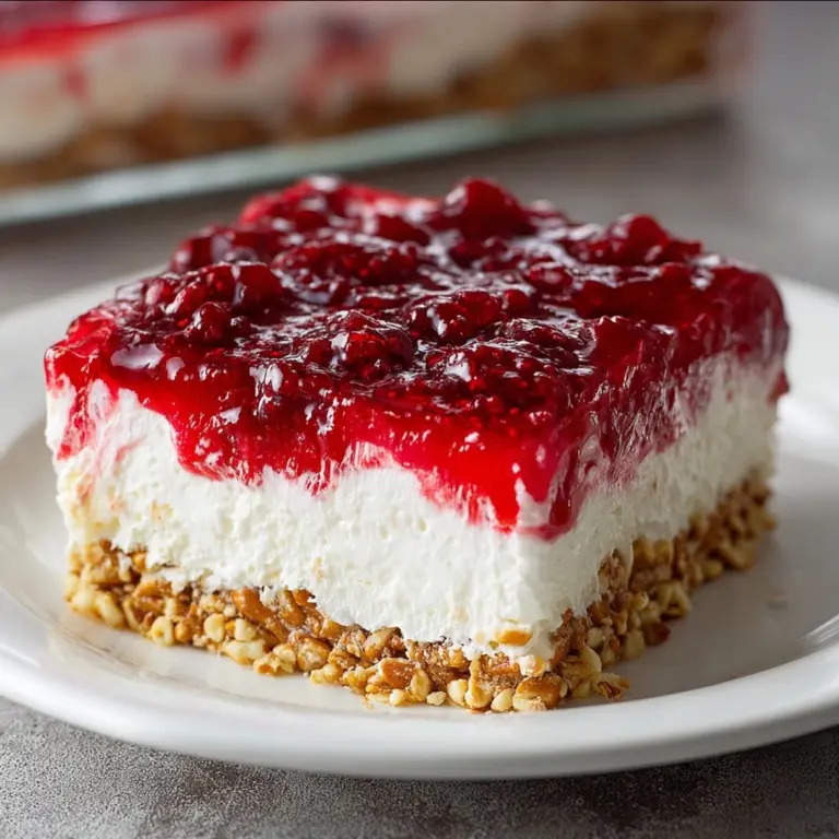 Raspberry Pretzel Salad Recipe