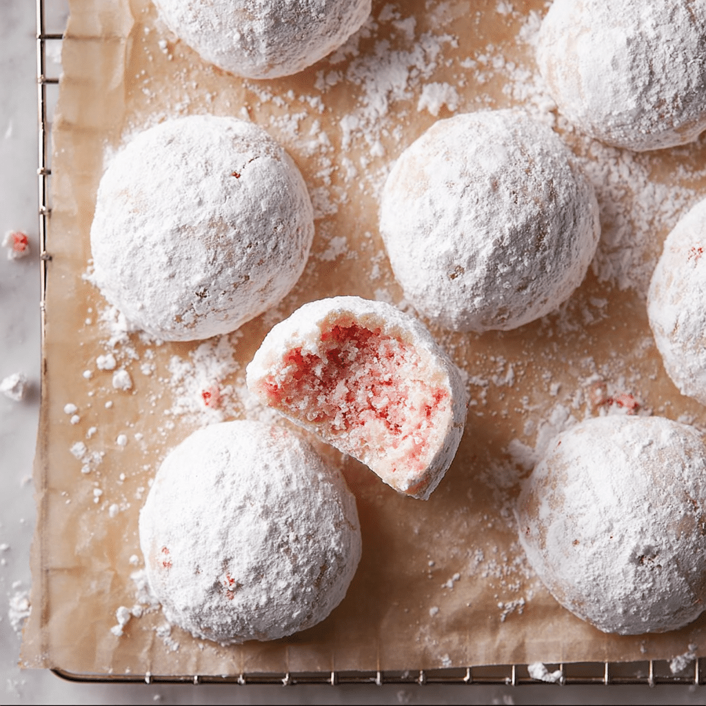 Cherry Almond Snowball Cookies Recipe - Recipe Image