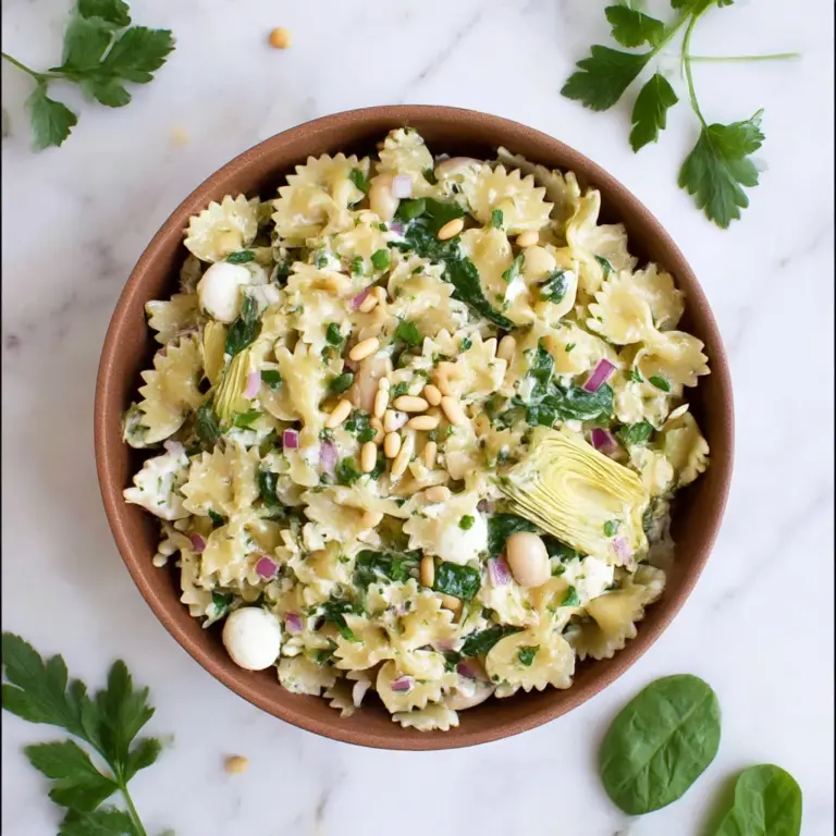 Pasta Salad with Artichokes and Spinach Recipe