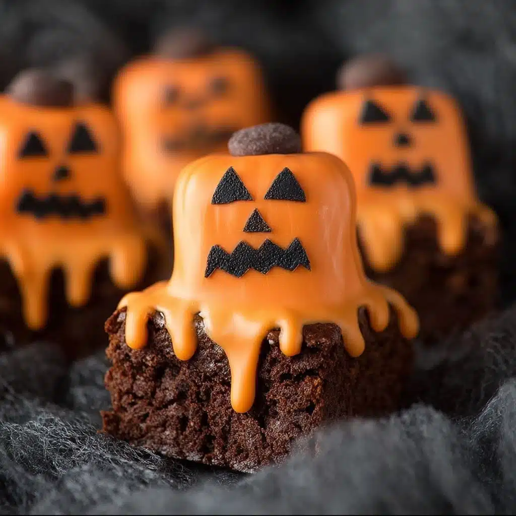 Melted Jack O' Lantern Brownies Recipe