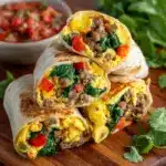 Macro-Friendly, High Protein Sheet Pan Breakfast Burritos Recipe
