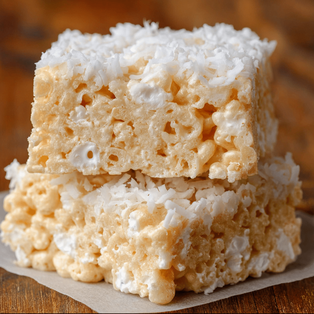Coconut Rice Krispie Treats Recipe - Recipe Image