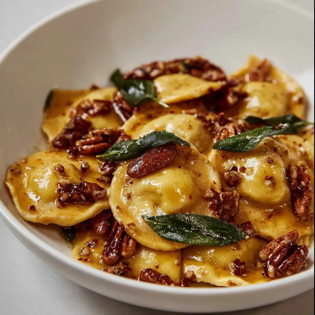 Homemade Pumpkin Ravioli with Pecan Crumble Recipe - Recipe Image