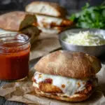 Cheesy Chicken Parmesan Sandwiches & Garlic Basil Aioli Recipe