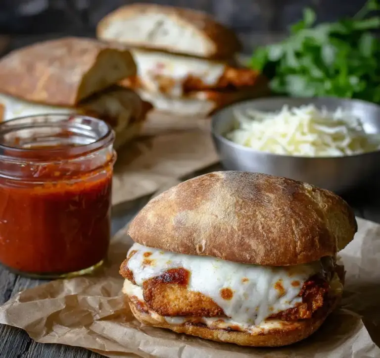 Cheesy Chicken Parmesan Sandwiches & Garlic Basil Aioli Recipe