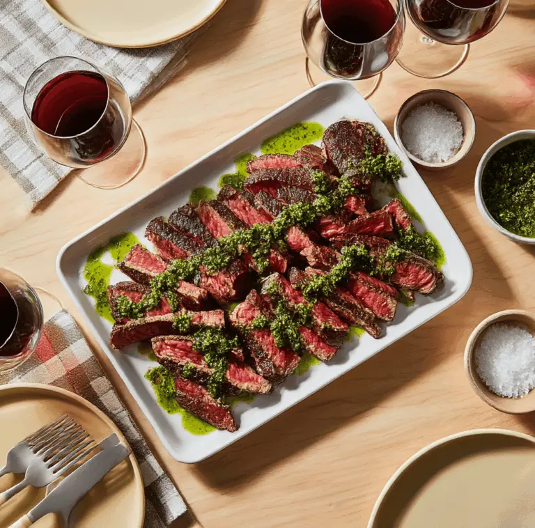 Grilled Steak With Garlicky Green Sauce Recipe