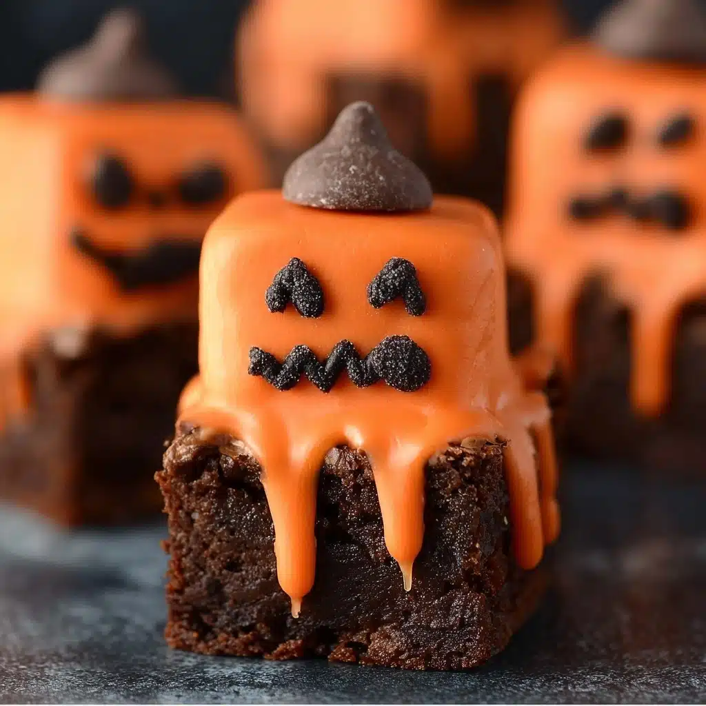 Melted Jack O' Lantern Brownies Recipe - Recipe Image