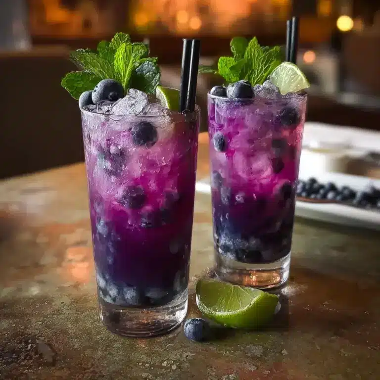 Blueberry Basil Lemon Lavender Mocktail Recipe