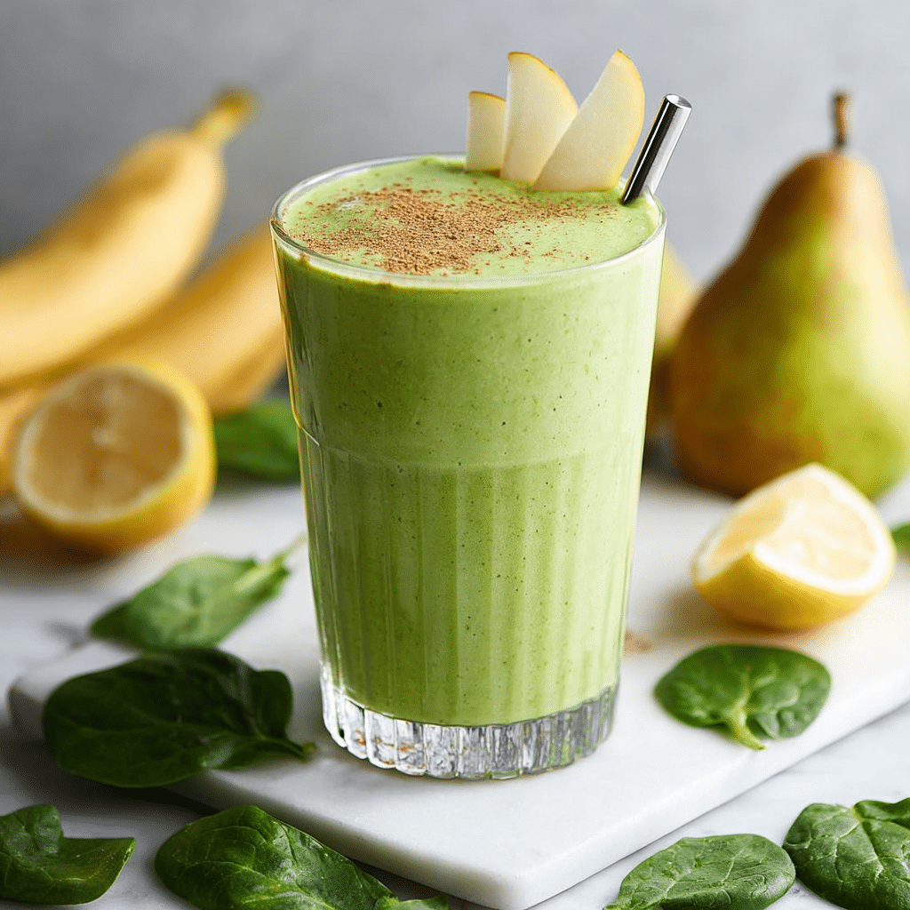 5-Minute Spinach Pear Smoothie Recipe - Recipe Image