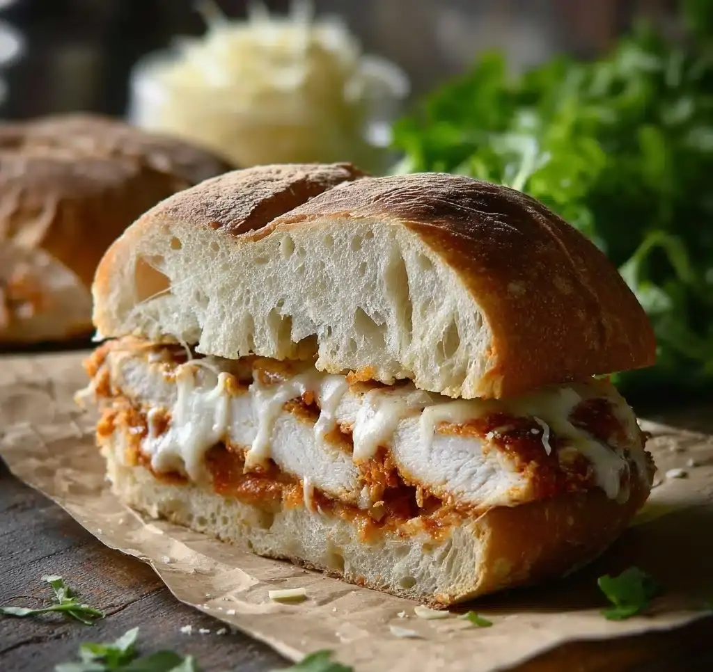 Cheesy Chicken Parmesan Sandwiches & Garlic Basil Aioli Recipe