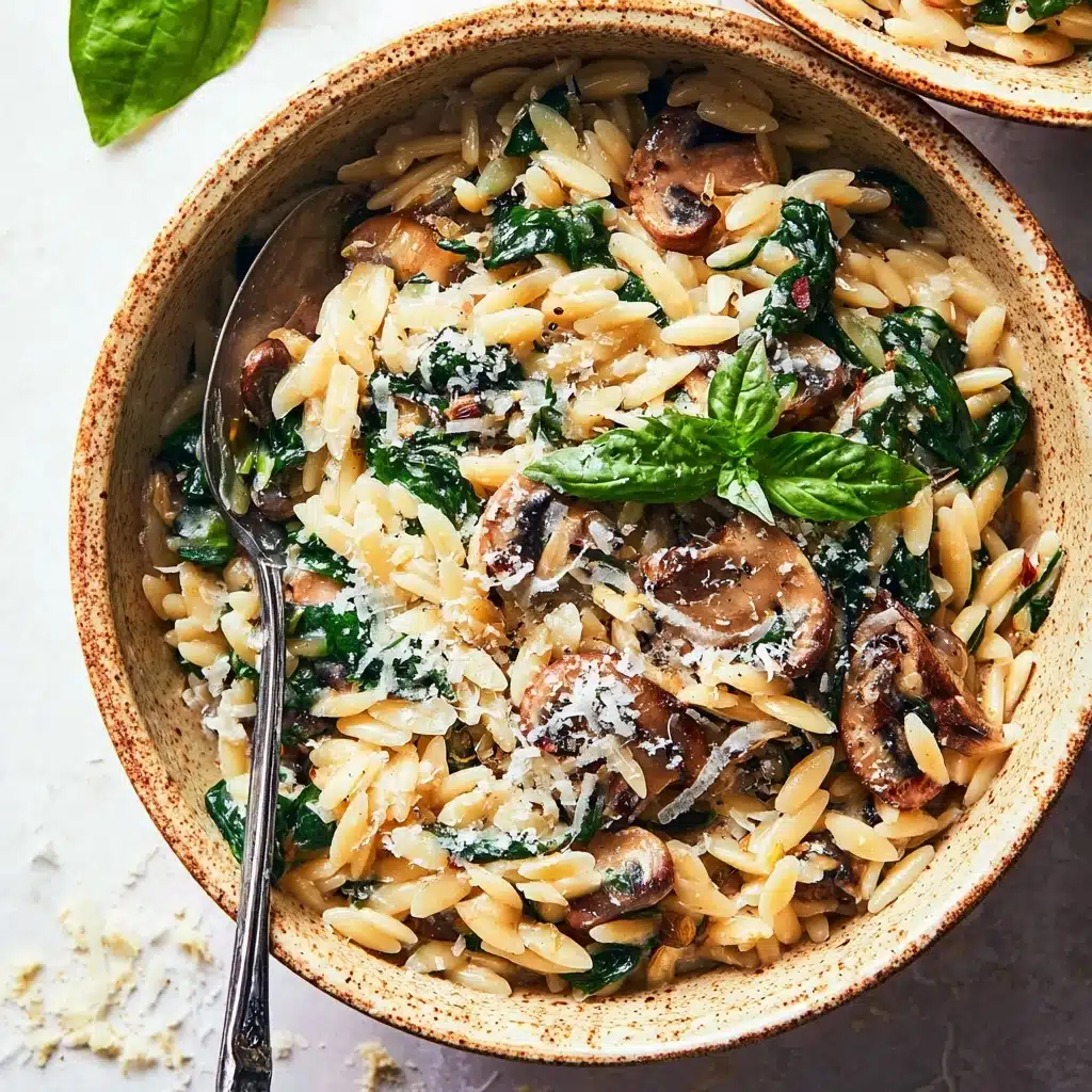 Creamy Garlic Mushroom Orzo Recipe - Recipe Image