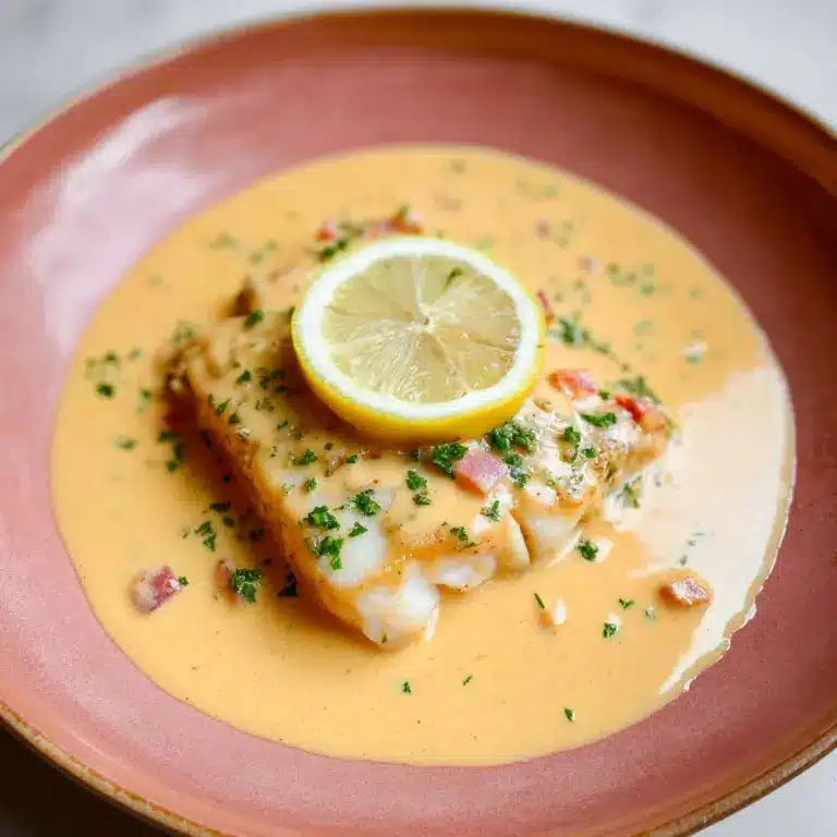 Baked Fish with Lemon Cream Sauce Recipe