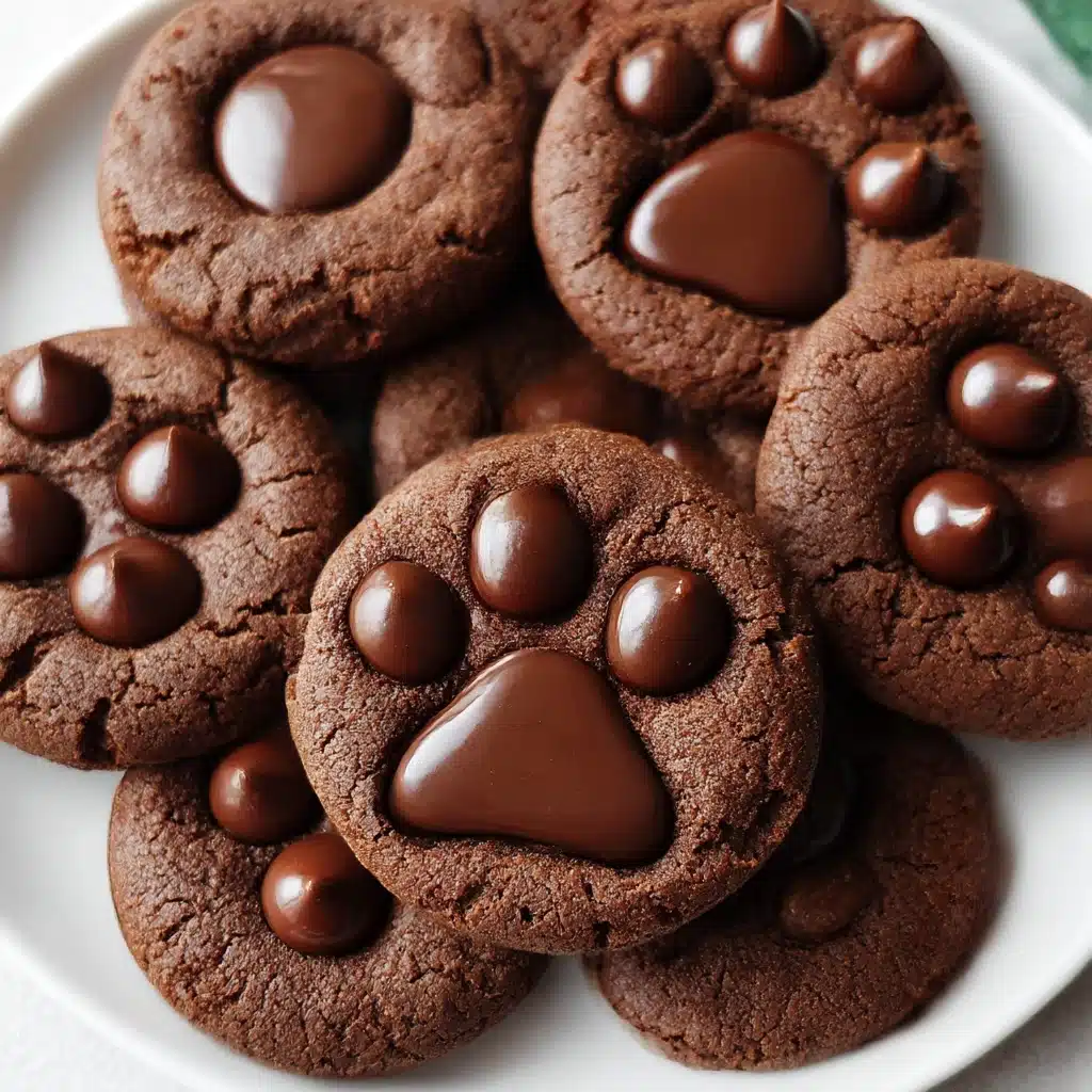 Double Chocolate Paw Print Cookies Recipe - Recipe Image
