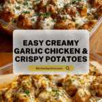 High-Protein Creamy Garlic Cheesy Chicken & Potatoes Recipe