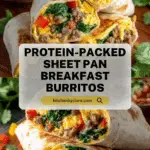 Macro-Friendly, High Protein Sheet Pan Breakfast Burritos Recipe