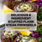 6 Ingredient Stuffed Flank Steak Rolls (Pinwheels) Recipe