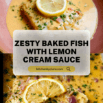 Baked Fish with Lemon Cream Sauce Recipe