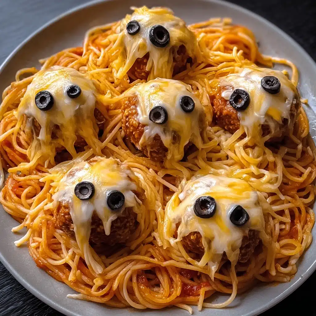 Spooky Spaghetti and Cheese Stuffed Meatballs Recipe