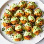 Baked Salmon Meatballs with Creamy Avocado Sauce Recipe