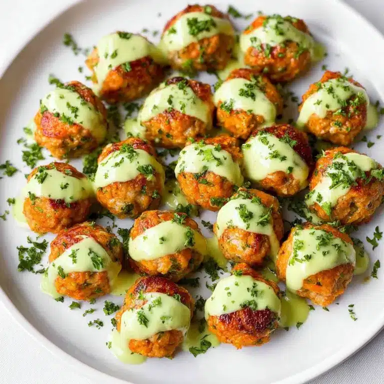 Baked Salmon Meatballs with Creamy Avocado Sauce Recipe