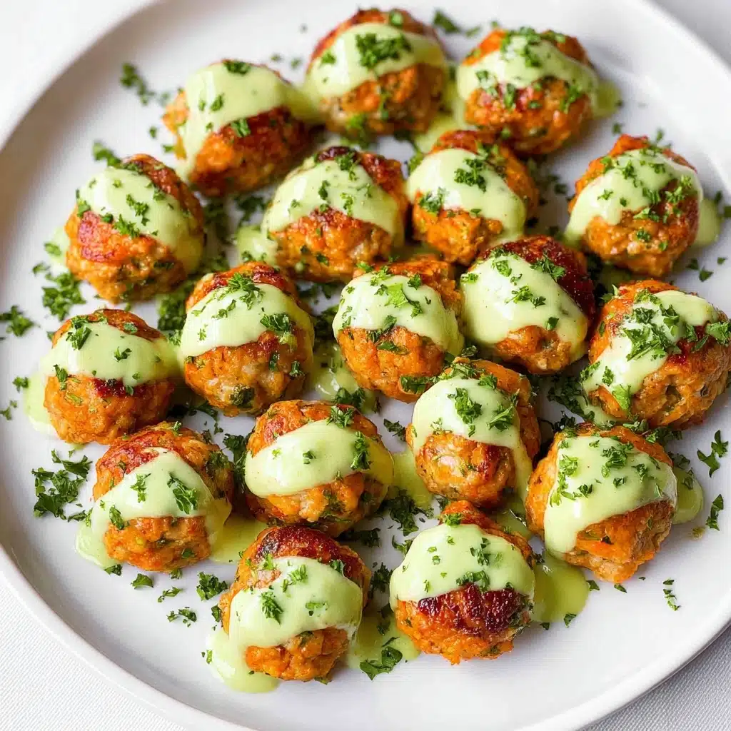 Baked Salmon Meatballs with Creamy Avocado Sauce Recipe