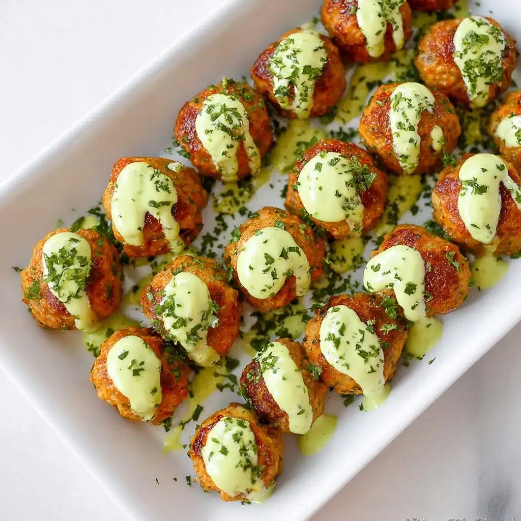Baked Salmon Meatballs with Creamy Avocado Sauce Recipe