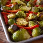 Roasted Brussels Sprouts with Red Peppers and Shallots Recipe