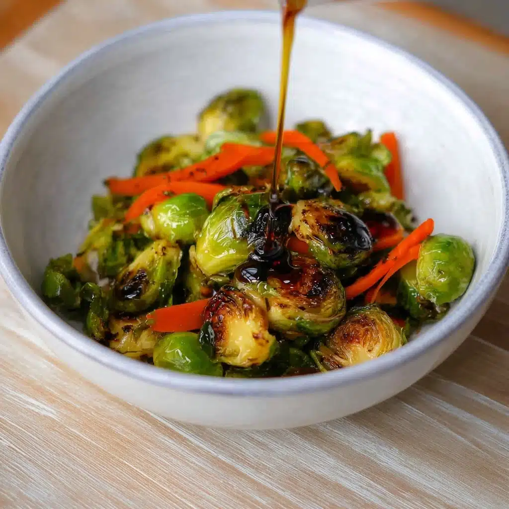 Roasted Brussels Sprouts with Red Peppers and Shallots Recipe - Recipe Image