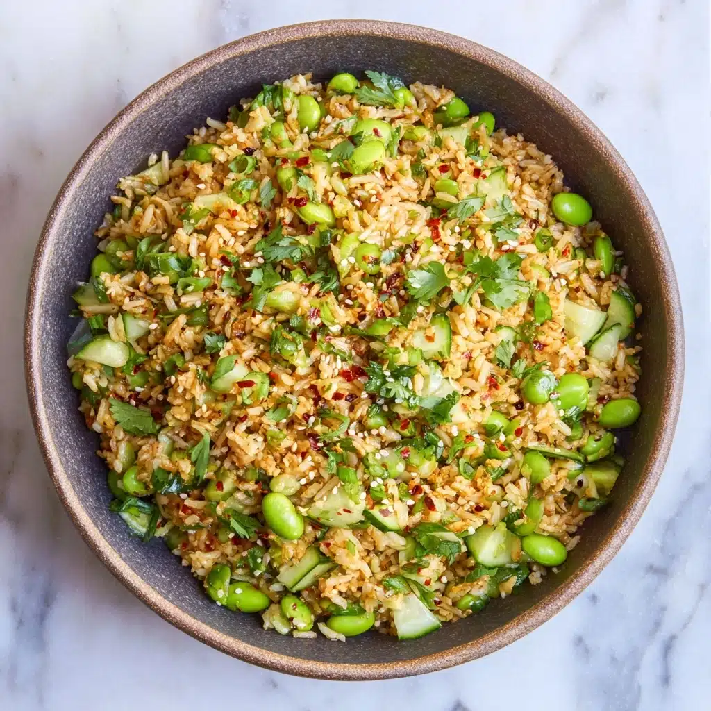 Cucumber Edamame Rice Salad Recipe