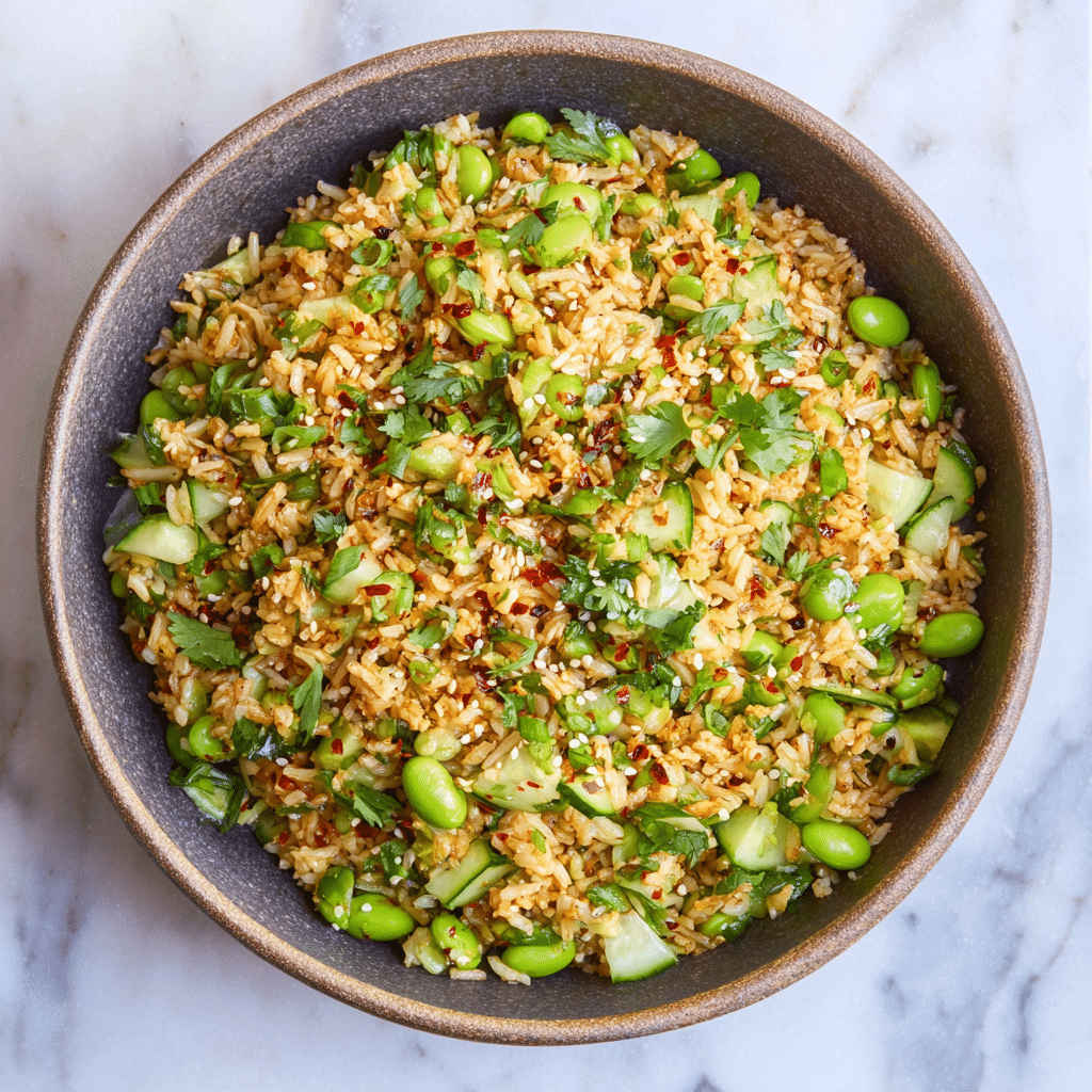 Cucumber Edamame Rice Salad Recipe - Recipe Image