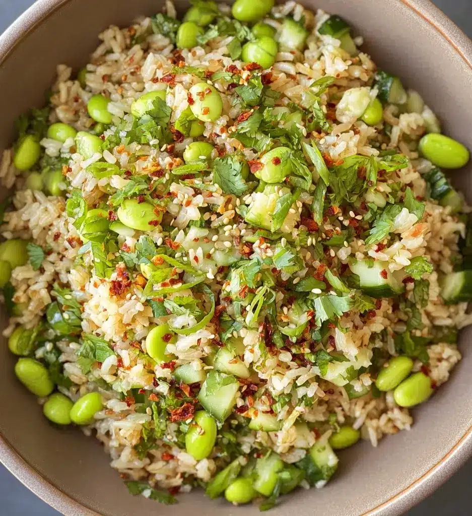 Cucumber Edamame Rice Salad Recipe