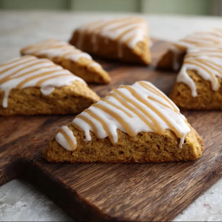 Fresh Milled Pumpkin Scones with Spiced Pumpkin Drizzle Recipe