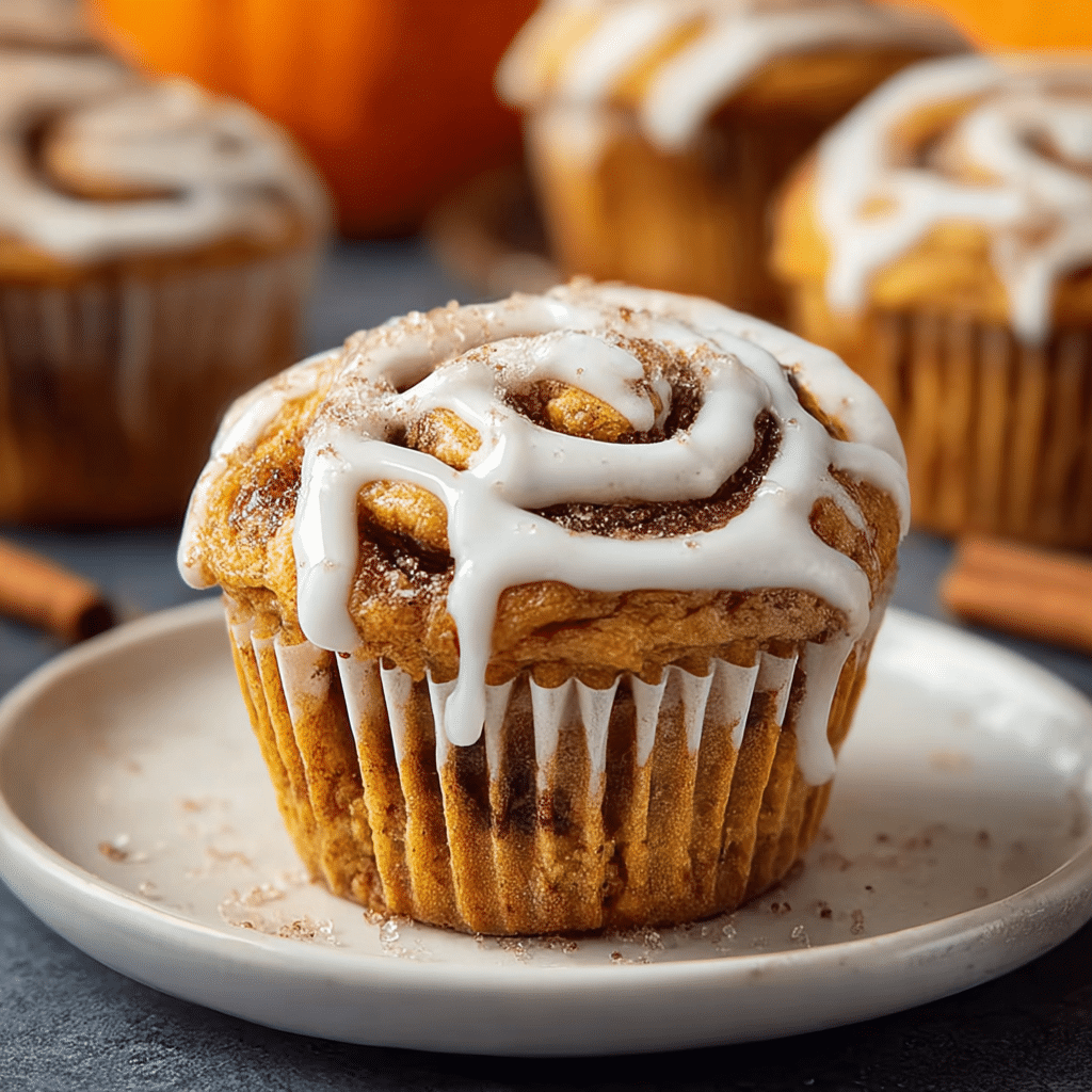 Pumpkin Cinnamon Roll Muffins Recipe - Recipe Image