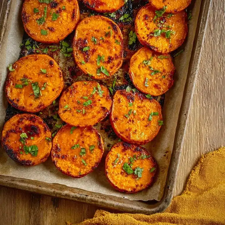 Garlic Butter Roasted Sweet Potatoes Recipe