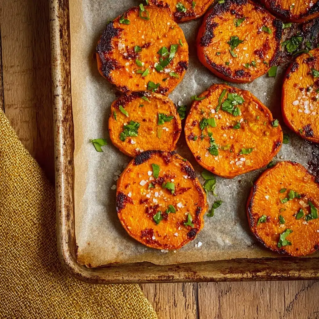 Garlic Butter Roasted Sweet Potatoes Recipe - Recipe Image